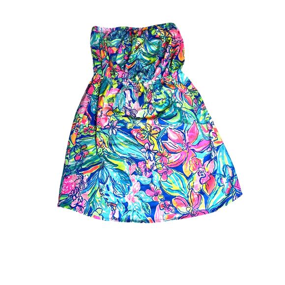 Lilly Pulitzer dress size S Windsor Strapless pull-on Pima Cotton Coconut girl - Picture 7 of 7